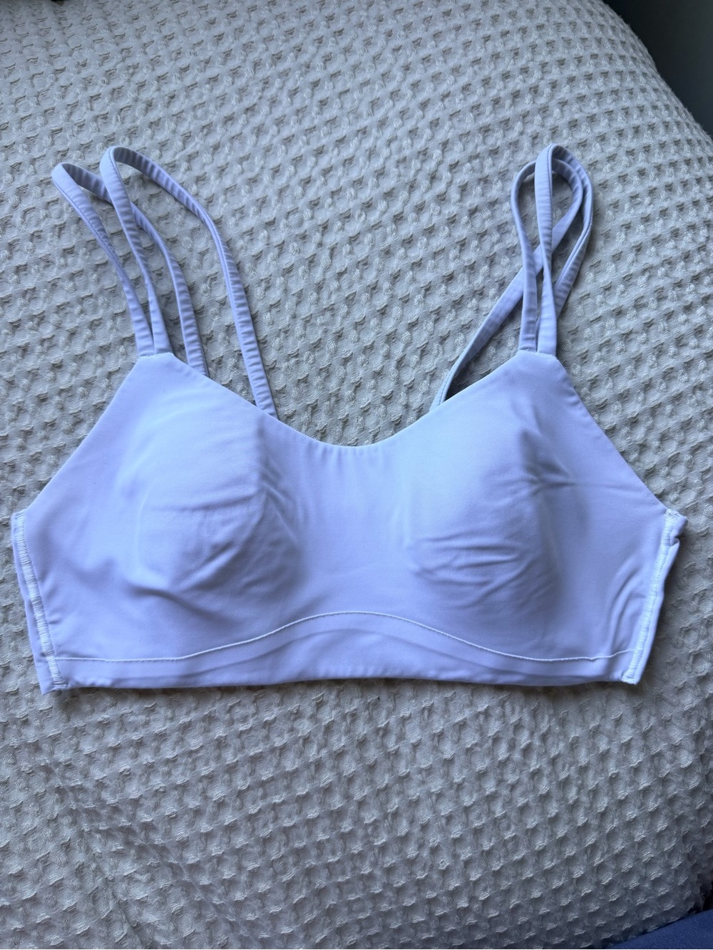 lululemon athletica White Double-Strap Light Support Sports Bra